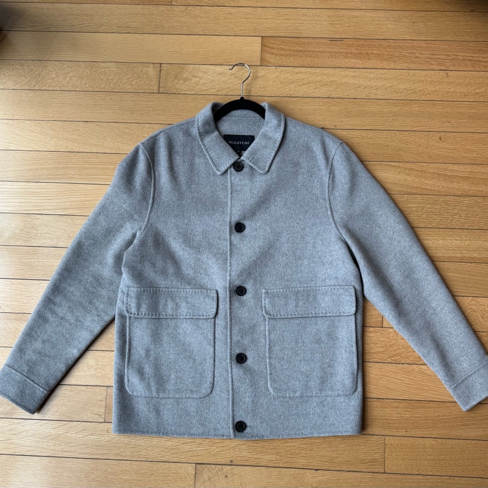 BUGATCHI Men's Gray Wool Jacket